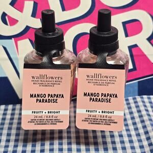 BBW Mango Papaya Paradise Fruity + Bright Wallflower Fragrance Refill Set
